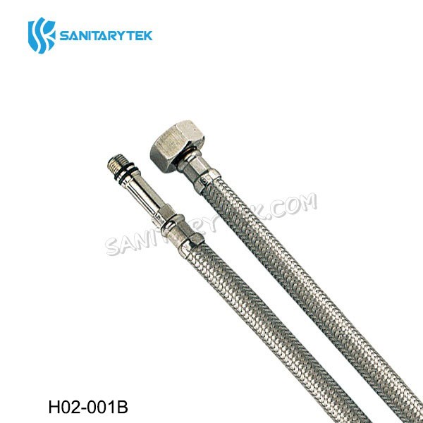 Stainless steel braiding flexible mixer hose with tip, pair