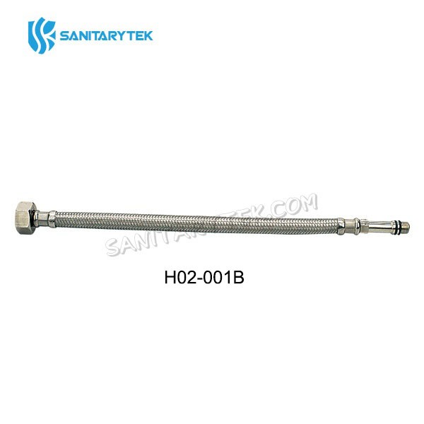 Stainless steel braiding flexible mixer hose with tip, pair