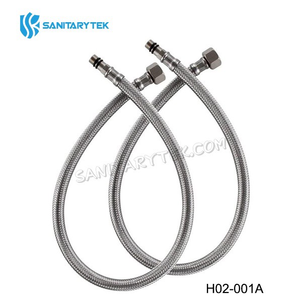 Stainless steel braiding flexible mixer hose with tip, pair
