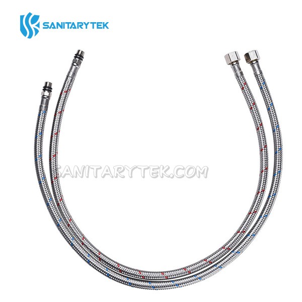 Stainless steel flexible mixer hose pair (set of 2) - Image 2