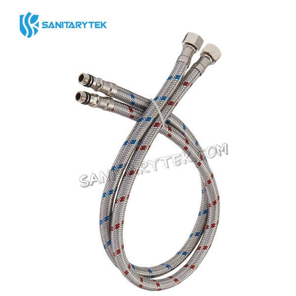 Stainless steel flexible mixer hose pair (set of 2)