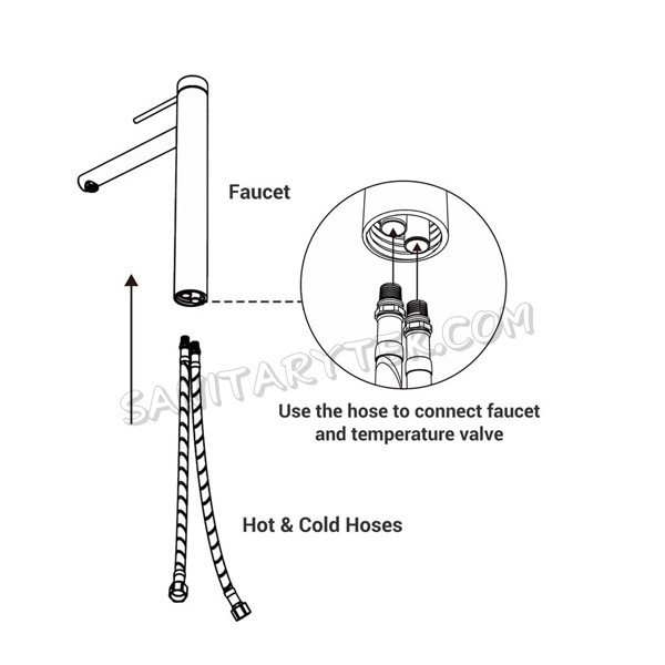 Stainless steel flexible mixer hose pair (set of 2)