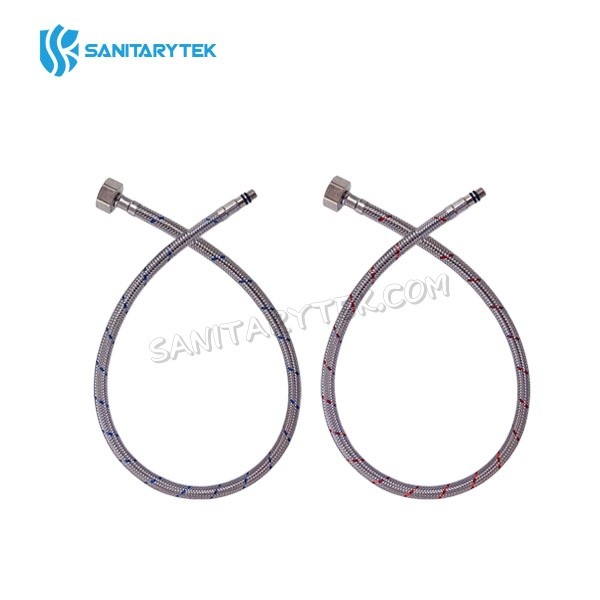 Stainless steel flexible mixer hose pair (set of 2)