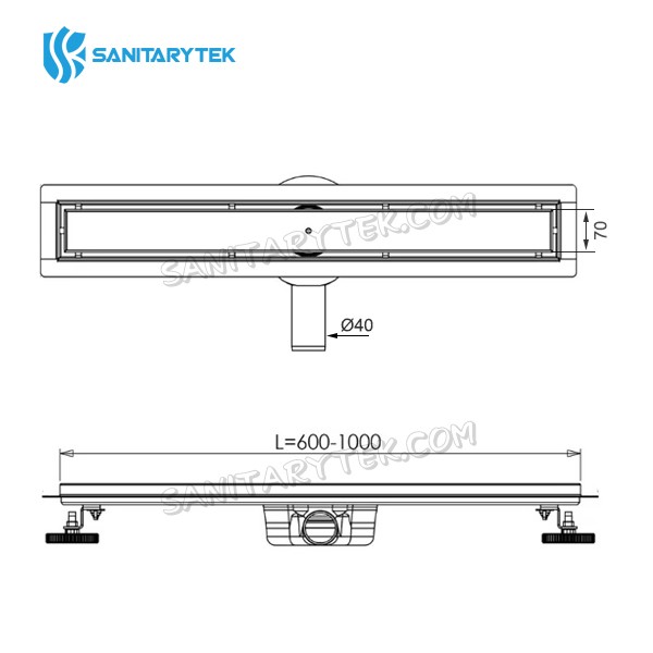 Stainless steel shower channel 360 degree rotating siphon