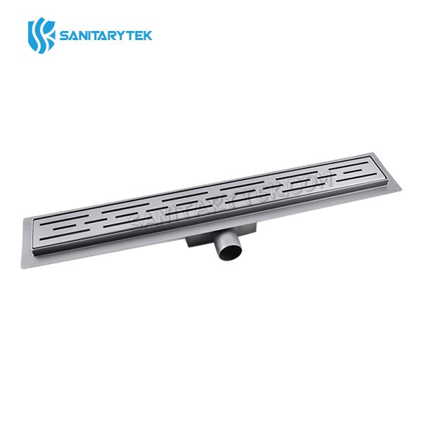 Stainless steel side outlet shower drain