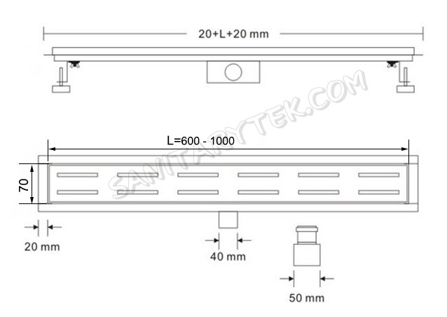 Stainless steel side outlet shower drain
