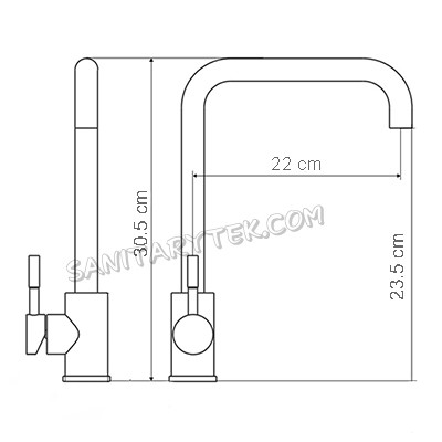 Stainless steel single lever sink mixer brushed, rotating spout - Image 2