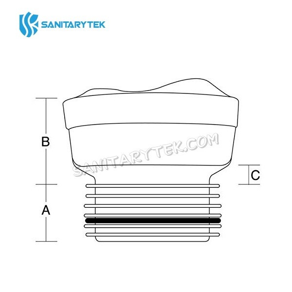 Straight WC toilet pan connector to 110mm soil pipe