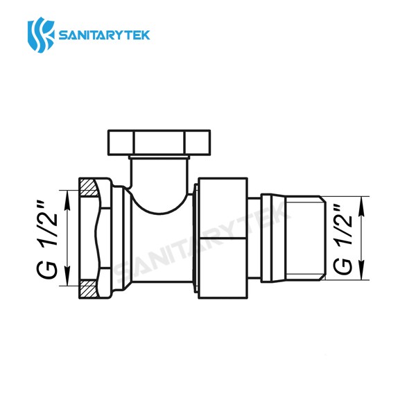 Straight lockshield radiator valve, auto-seal tail piece - Image 2