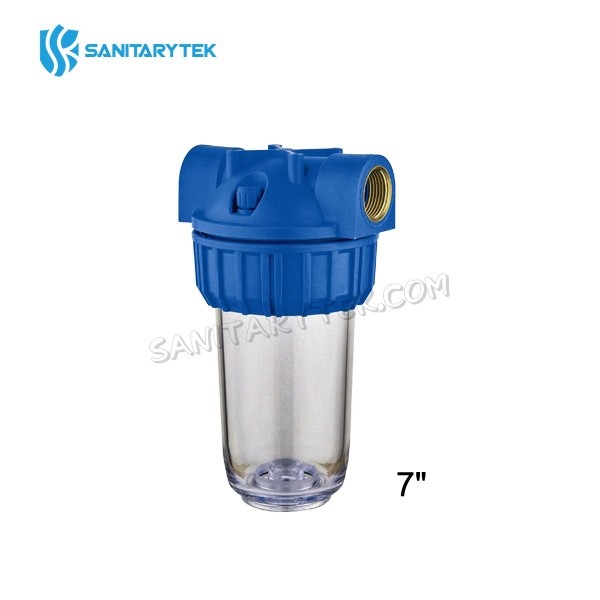 Transparent water filter housing
