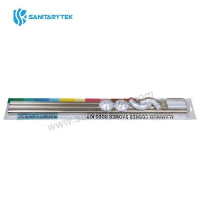 U-shaped shower curtain rod, stainless steel