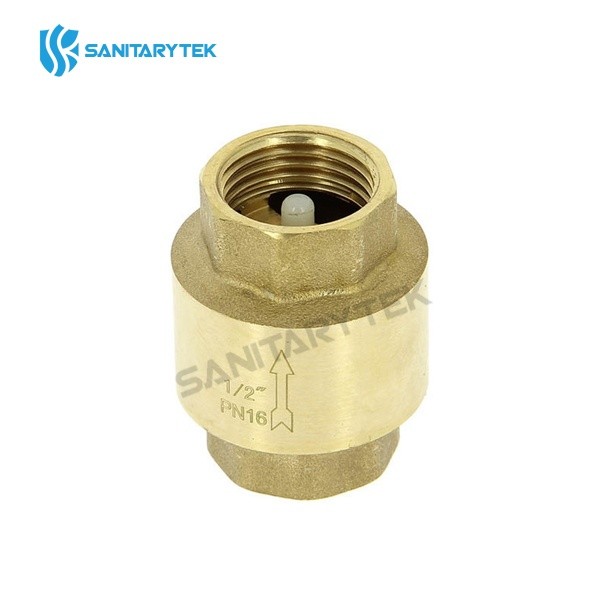 Universal spring brass check valve with plastic core