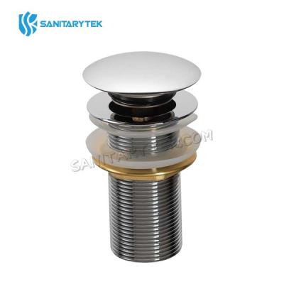 Unslotted click-clack basin waste, chrome