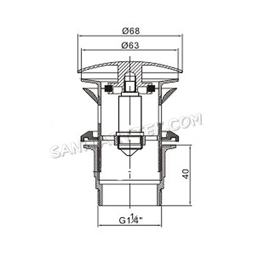 Wash-basin click/clack waste 11/4