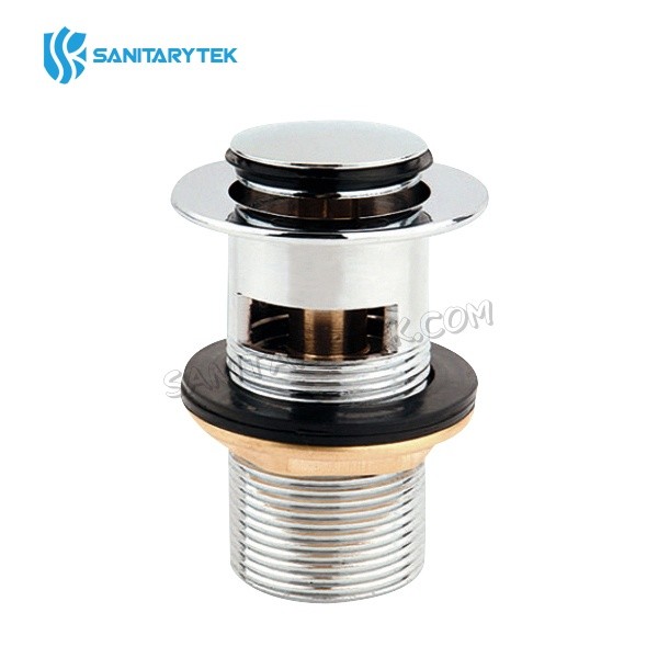 Washbasin overflow waste G5/4 click-clack, small plug, chrome - Image 2