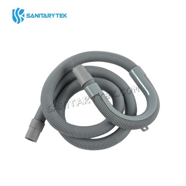 Washing machine outlet hose with support bracket