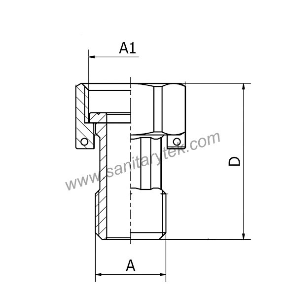 Water meter connector - Half coupling for water meter