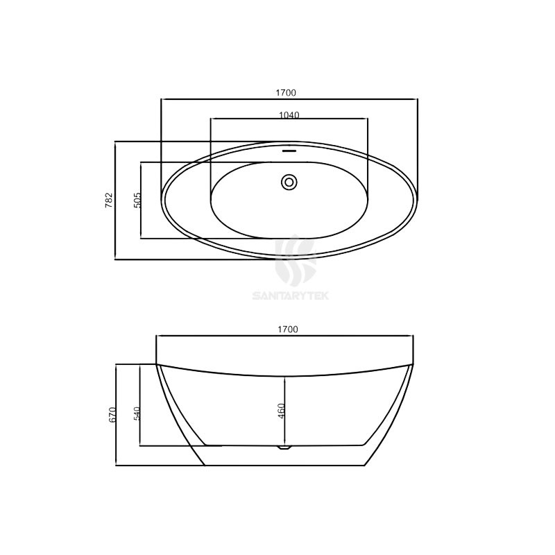 Acrylic Free Standing Bathtub