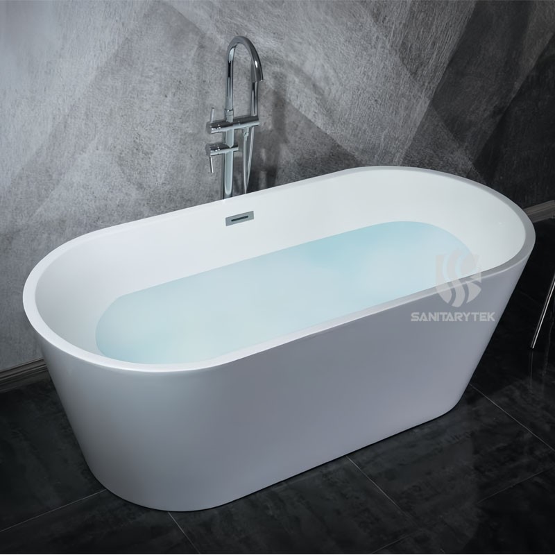 Acrylic Oval Freestanding Soaking Bathtub - Image 2