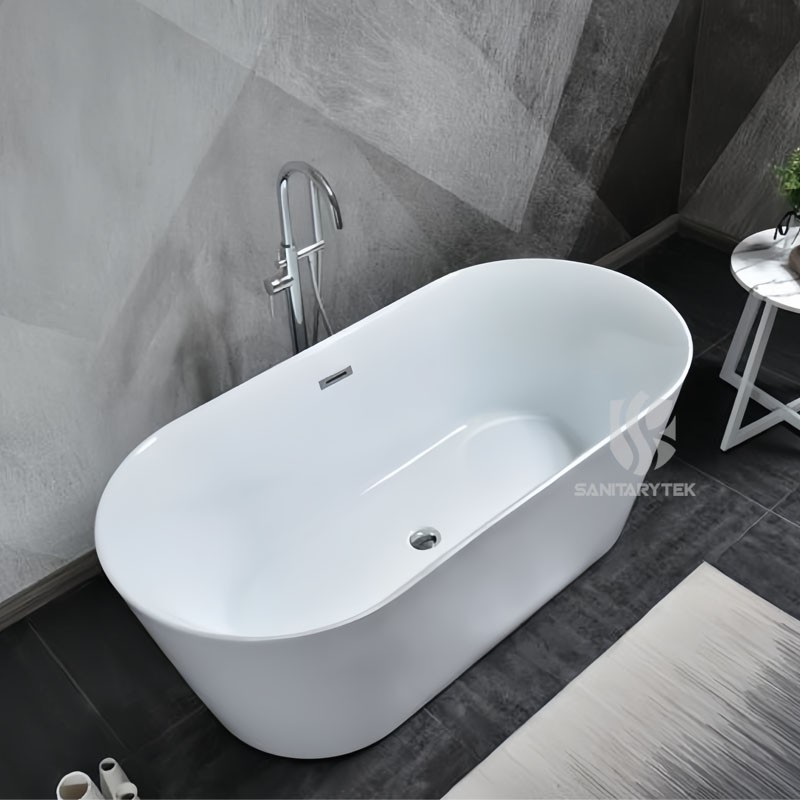 Acrylic Oval Freestanding Soaking Bathtub - Image 3
