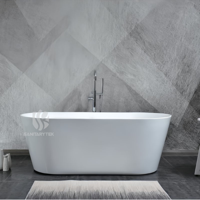 Acrylic Oval Freestanding Soaking Bathtub - Image 4