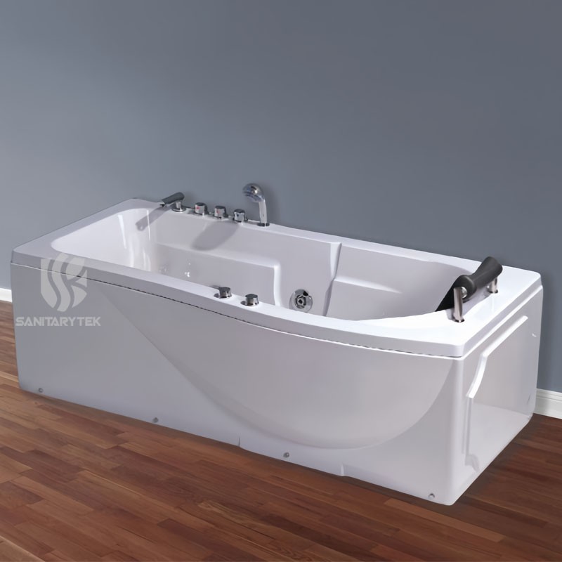 Acrylic white whirlpool bathtub