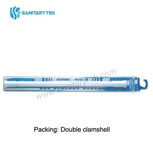 Aluminium telescopic shower curtain rod - white