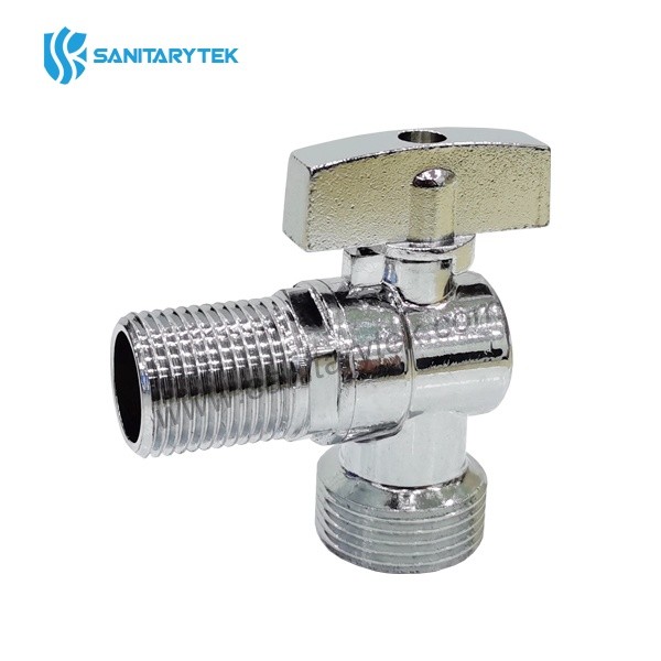 Angle ball valve, polished, chrome plated