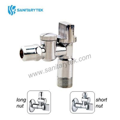 Angle ball valve with clamp nut, chrome plated