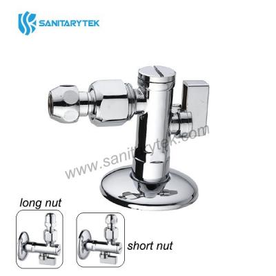 Chrome-plated angle ball valve with filter and articulated connection