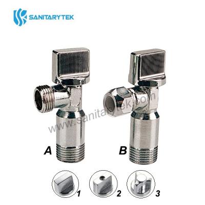 Angle ball valve with flange, chrome plated