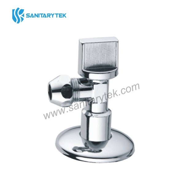 Angle ball valve with flange, chrome plated