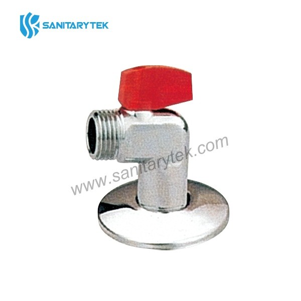 Angle ball valve with lever handle, chrome plated
