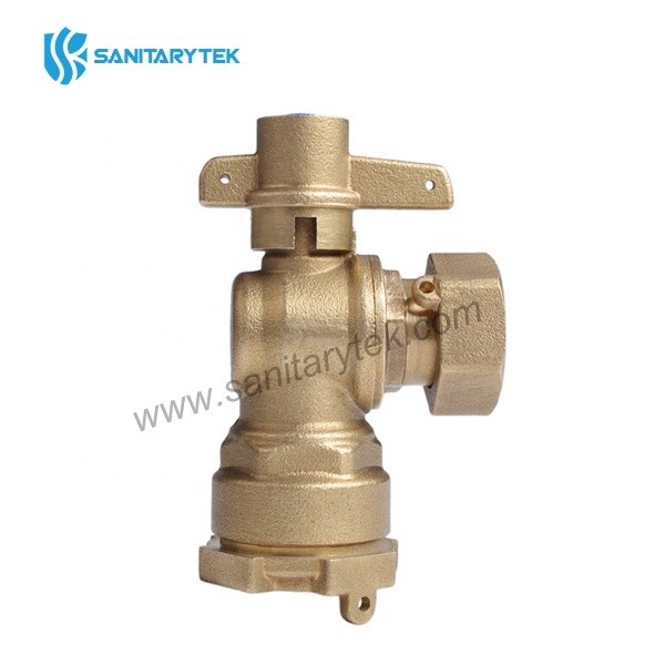 Angle lockable ball valve (for HDPE pipe) for water meter - Image 2