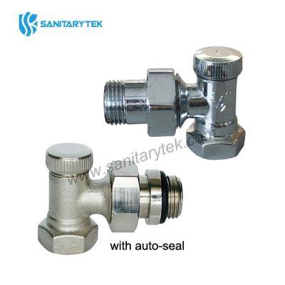 Angle lockshield valve for iron pipe