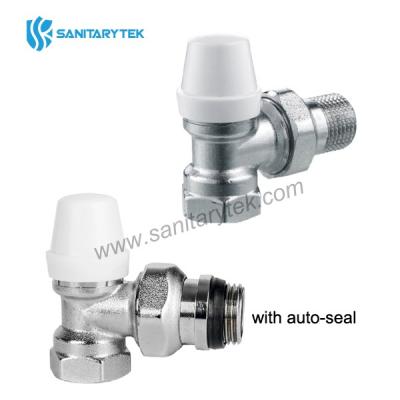 Angle lockshield radiator valve, iron pipe connection