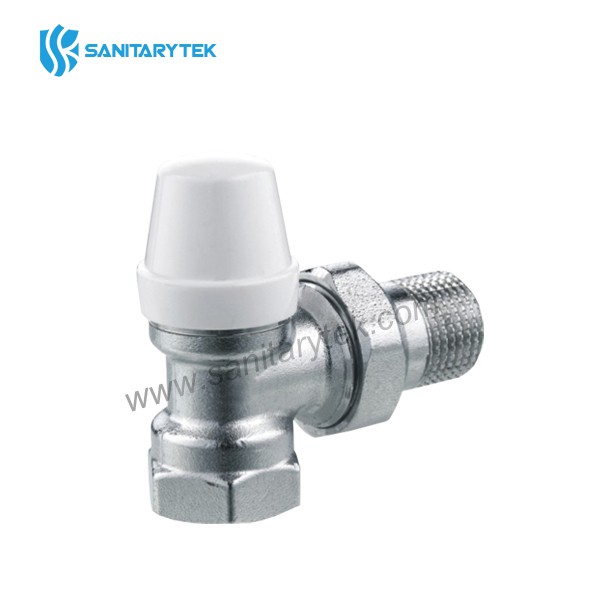 Angle lockshield radiator valve, iron pipe connection