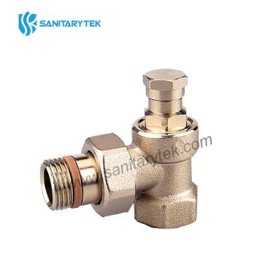 Angle lockshield valve MF, tail piece with PTFE ring