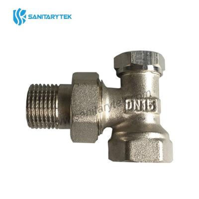 Angle lockshield valve for radiator, iron pipe connection