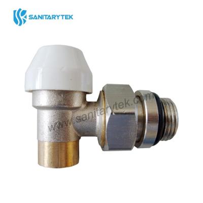 Angle lockshield valve with solder end