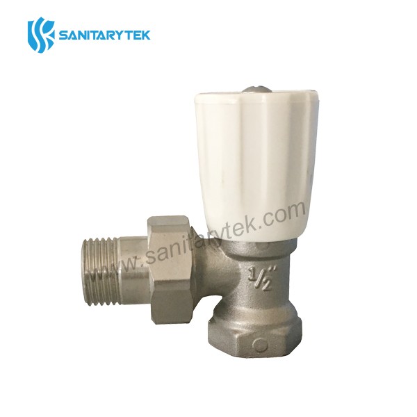 Angle radiator valve for iron pipe with manual handle