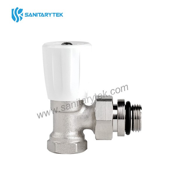 Angle radiator valve for iron pipe with manual handle