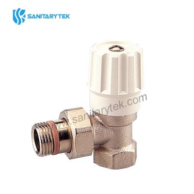 Angle radiator valve with handle, PTFE-ring tail