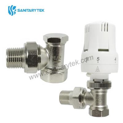 Angle thermostatic set - thermostatic valve, lockshield valve, thermostatic head