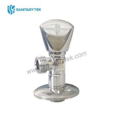 Angle Valve with flange, chrome plated, heavy type