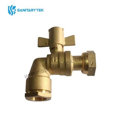 Angled lockable ball valve