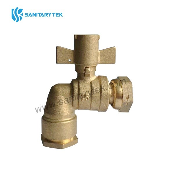 Angled lockable ball valve