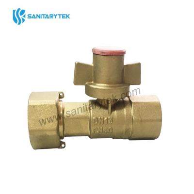 Anti-fraud straight ball valve F-free nut