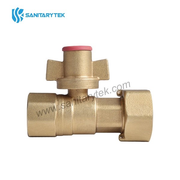 Anti-fraud straight ball valve F-free nut