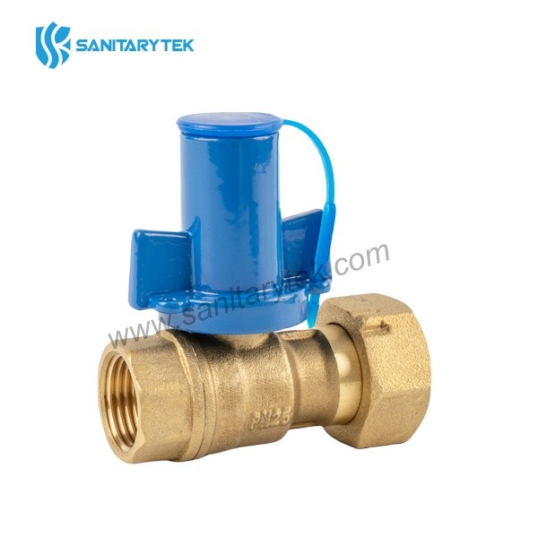 Anti-sheft lockable brass water meter ball valve